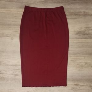 Burgundy Pencil Skirt